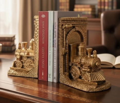 Bideppo El Sanatı 2'li Tren Figür Biblo Kitaplık