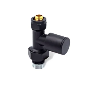 Bideppo Rakorlu PEX Mat Siyah Düz Radyatör Vanası