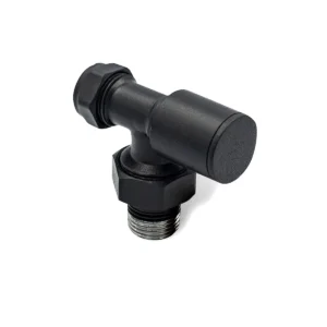 Bideppo Rakorlu PEX Mat Siyah Köşe Radyatör Vanası