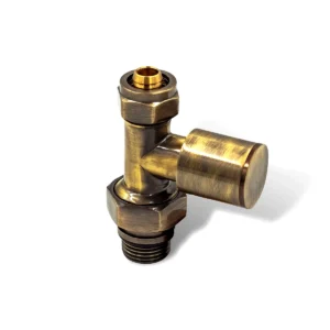 Bideppo Rakorlu PEX Sarı Eskitme Düz Radyatör Vanası