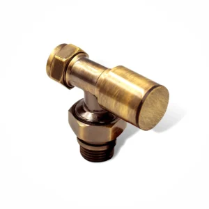 Bideppo Rakorlu PEX Sarı Eskitme Köşe Radyatör Vanası