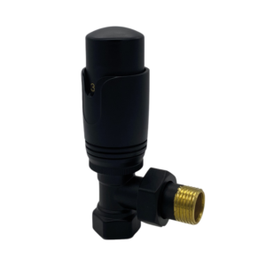 Bideppo Siyah Termostatik Köşe Radyatör Vanası